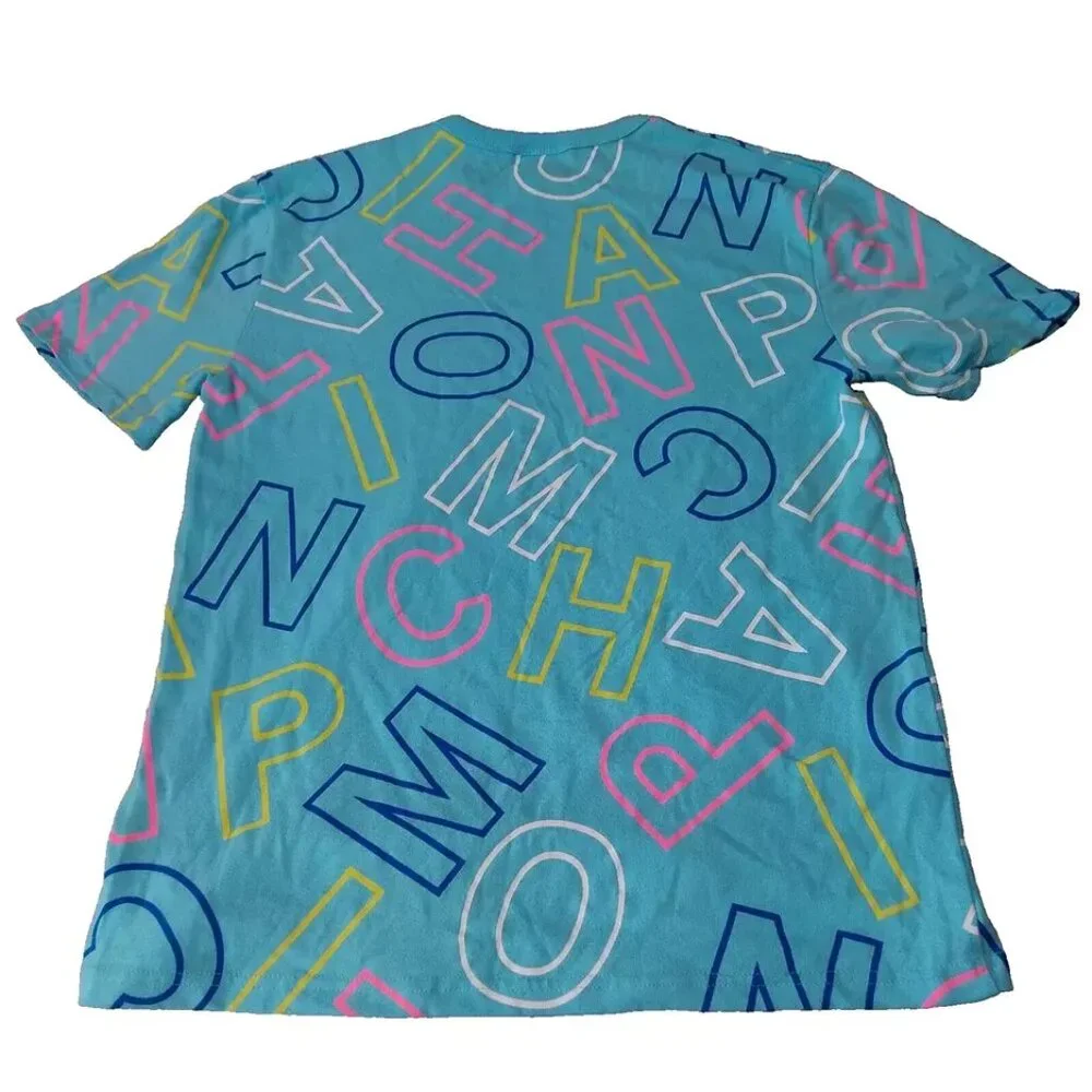 Champion blue colorful T-shirt size M - Picture 2 of 13